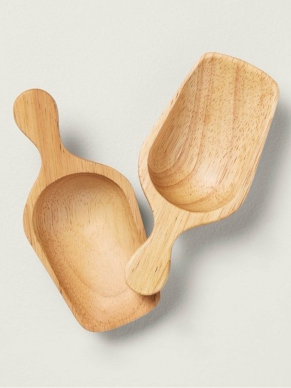 Hearth & Hand Wooden Small Serving Scoops - Natural Light Wood (Set of 2) - NWT